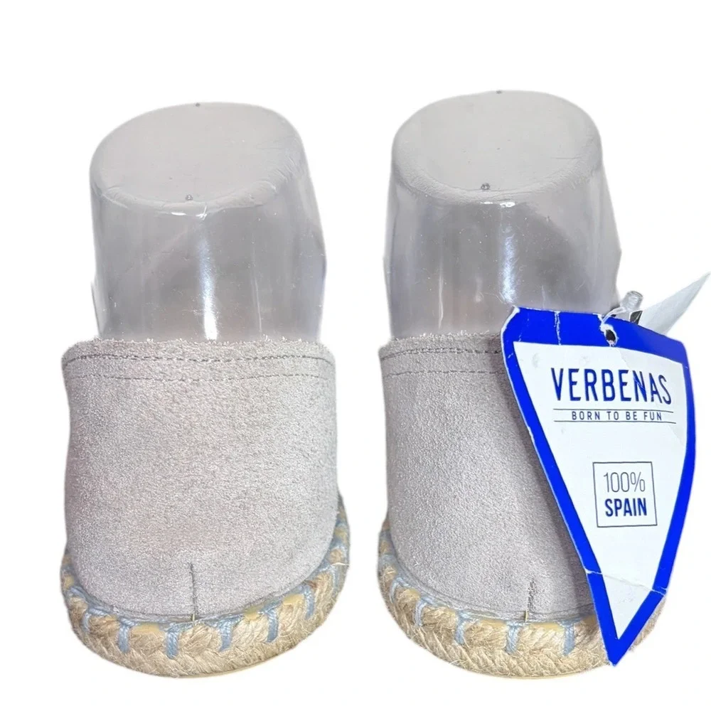 Verbenas Grey Espadrille Flats NWT Carmen Suede Spain Women's Size 10/41